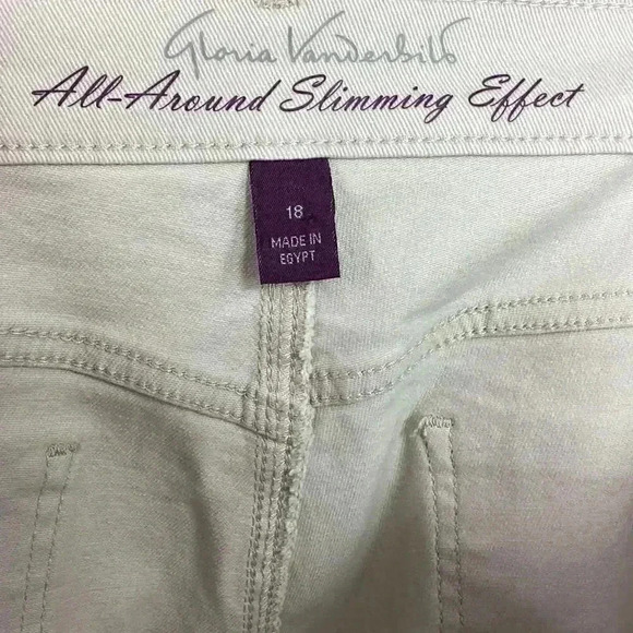 Gloria Vanderbilt Amanda Women 18 Classic Rise Capri Jeans Beige Stretch NEW - Picture 10 of 11